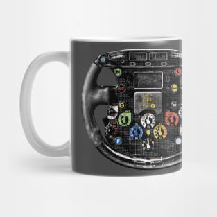 Retro F1 Steering Wheel Mug